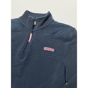 Vineyard Vines Women's Shirt 1/4 Zip Shep S Blue Pullover Size Small Sweatshirt
